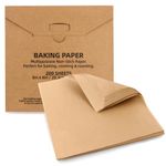 Tikxlafe 200 Pcs Parchment Paper Baking Sheets, 8"x8" Precut Non-Stick Baking Parchment Paper Sheets Bun Sheet Pan Liners.Baking Grilling Air Fryer Steaming Bread Cup Cake Cookie (Brown-8"x8")