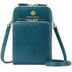 SENDEFN Phone Bags for Women Crossbody Genuine Leather Small Crossbody Purses for Women Multi-compartment Cell Phone Purse with Shoulder Strap