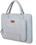 Ropch 15.6" Felt Laptop Sleeve with Handle Portable Notebook Computer Carrying Case Bag Pouch for 15 15.6 Inch Asus / Acer / Dell / HP / Lenovo / Toshiba, Grey & Light Blue