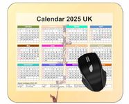 2025 Calendar Mouse Pad with Holidays,Flower Herbarium Plant Anti Slip Rubber Mousepads