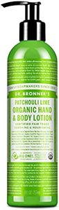 Dr. Bronner's - Organic Lotion (Patchouli Lime, 237 mL) - Body Lotion and Moisturizer, Certified Organic, Soothing for Hands, Face and Body, Highly Emollient, Nourishes and Hydrates, Vegan, Non-GMO