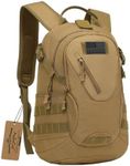 ArcEnCiel 15L Motorcycle Backpack Tactical Military Bag Rucksacks for Outdoor Camping Trekking Hunting with Patch(Coyote Brown)