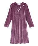 Silvert's Adaptive Clothing & Footwear Women’s Open Back Velvet Dress for Seniors - Purple MED