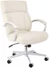 Amazon Basics Executive Desk Chair with Easy Assembly, 275lb Capacity, Oversized Cushion, 29.13"D x 25.2"W x 43.11"H, Ivory Bonded Leather