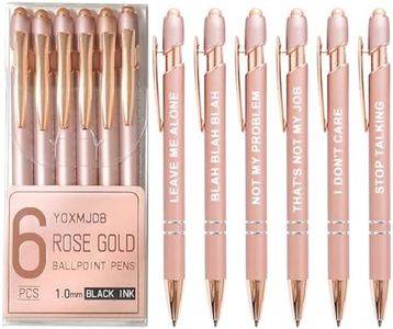 YOXMJDB Stylus Pens for Touch Screens, 6 Pack Rose Gold Funny Pens, 1.0mm Medium Point Ballpoint Pens Personalized Pens, Fun Pens Gifts Office Supplies for Adults (Negative, 6 Pcs Rose Gold)