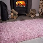 Ontario Baby Pink Fireside Fireplace Mantelpiece Hearth Shaggy Shag Fluffy Living Room Area Rug