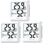 hoyiours Room Thermometer Indoor Hygrometer, 3 Pack Mini Temperature Monitor Humidity Meter, Digital Hygrometer Thermometer for Home, Office, Bedroom, Babyroom