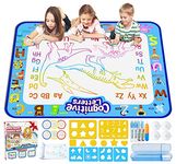 Jasonwell Aqua Water Doodle Mat 40 X 32 Inches Extra Large Magic Drawing Doodling Mat Coloring Mat Educational Toys Gifts for Kids Toddlers Boys Girls Age 3 4 5 6 7 8 Year Old (Alphabet)