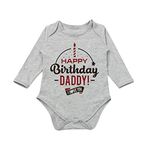 G-Amber Baby Boys Girls Romper Bodysuit Infant Funny Letter Long Sleeves Jumpsuit Outfit 0-3Months Happly Birthday Daddy I Love You