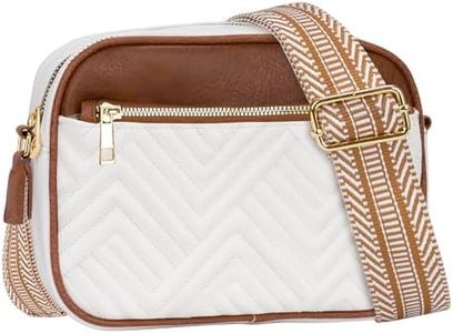 Toptime Bolso cruzado para mujer, de piel sintética, con correa ancha ajustable, bolsos de cámara de moda para mujer, bolsa cruzada pequeña con múltiples bolsillos para viajes, compras, trabajo, uso