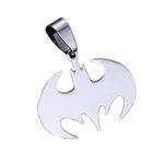 Men's Unisex Stainless Steel Leather Necklace Pendant Batman L58