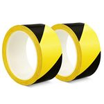 ALBOYI Hazard Tape Black and Yellow 2 Roll, 48mm×20m Safety Warning Tapes Self Adhesive, Caution Tape for Floor Marking Barrier Tape