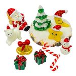 SAHAYA Resin Christmas Theme Miniature Decoration Santa Figurines Multi Color for Dollhouses/Plant Decor/Craft Work Pack of 12 pcs