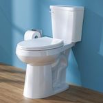 HOMLYLINK 19 Inch Tall Toilet for Seniors ADA High Toilet Seat Height 20” Comfort Bowl Height Toilet, Two-Piece Single Flush 1.28 GPF 12” Rough In, White,Round Bowl for Small Bathroom