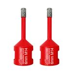 SHDIATOOL Dry Diamond Drill Core Bit 2pk Diameter 6mm Vacuum Brazed Drilling Porcelain Tile Granite Marble