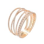 Bling Multilayer Chunky Silver/Gold Crystal Rhinestone Adjustable Arm Cuff Bracelet Bangle for Women Bridal Wedding Formal Prom Jewelry (Gold Plated)