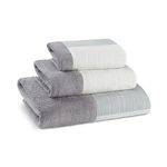 Zahari Home Modern Line Towel Set - 3-Piece Bath Ensemble with Unique Design - Luxury Bath, Hand, and Wash Towels - Contemporary Decor for Beautiful Bathroom