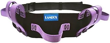 LAMBOX Gait Belt Transfer Walking Belt with Multi Handles- Medical Nursing Walking Assist Aid for Elderly Seniors Therapy (7 Purple Handles 60"Plastic Release Buckle)