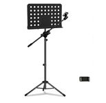 Powerpak MS-25 5ft Professional Microphone Musical Note Stand with Boom Arm | Portable Folding Note Stand, Height Adjustment for Musicians, Guitar, Ukulele, Violin, Performances Players