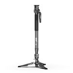 COMAN M1pro 65" Carbon Fiber Monopod for Camera, One-Click Lifting Quick Release Monopod with feet, Compact for Travel, Max Load 44lbs / 20kg for Camera, DSLR, Camcorder