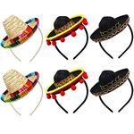 Cinco De Mayo Straw Sombrero Headband Fiesta Fabric Party Hats Party Mexican Theme Decorations