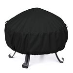 Unicook Fire Pit Cover 38 Inch, Round Fire Bowl Cover Heavy Duty Waterproof, Outdoor Firepit Table Cover, Patio Ottoman Cover, Fade Resistant Material, All Weather Protection, 38" Dia x 18" H, Black