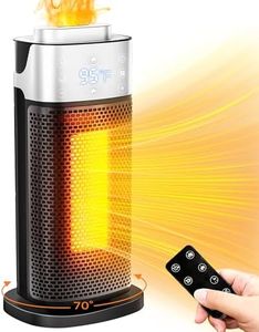 Space Heaters for Indoor Use, Staholz 3-in-1 Space Heater with Humidifier & 3D Flame Ambient Light, 1500W Electric & Portable Heater for Office Bedroom, with Thermostat, Remote, 12H Timer(Black)