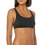 Amazon Essentials Women's Scoop Neck Swim Crop Top, Washed Black, 10