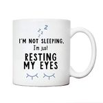 Grandad gifts | grandad mug | I'm not sleeping I'm just resting my eyes from grandchildren grandchild | novelty funny humour joke secret santa gifts for office or home