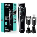 Braun All-in-One Style Kit Series 3 3450, 5-in-1 Trimmer for Men with Beard Trimmer, Ear & Nose Trimmer, Hair Clippers & More, Ultra-Sharp Blade, 40 Length Settings and Washable