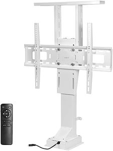 VIVO Motorized TV Stand for 37 to 55 inch Screens, Vertical Lift Television Stand with Remote Control, Compact TV Mount Bracket, White, MOUNT-E-UP65AW