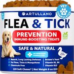 Flea and Tick Prevention for Dogs Chewables - Made in USA - Natural Flea and Tick Supplement for Dogs - Oral Flea Pills for Dogs - Pest Defense - All Breeds and Ages - 110 Soft Tablets