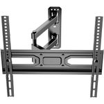 WALI TV Wall Mount for Most 32-55 inch Flat Curved TV, Full Motion Articulating Arm TV Bracket for LED, LCD, OLED Screen TVs up to 77lbs, VESA 400x400mm (FTM-1), Black