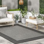 nuLOOM Gris Contemporary Indoor/Outdoor Area Rug - 5x8 Indoor/Outdoor Area Rug Global Inspired Grey/Black Rugs for Living Room Patio Deck Front Porch Kitchen