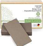 SimuLinen Pewter Linen Feel Disposable Dinner Napkins – Cloth-Like Bathroom Guest Towels, Folded Paper Towels Kosher Single-Use Soft Absorbent Paper - Thanksgiving Party Wedding – 16”x16” Box of 50