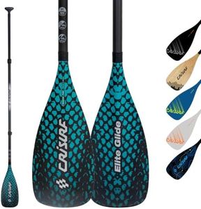 CRISURF GP04G Black & Teal Full Carbon Racing SUP Paddle – Adjustable Paddle Board Paddle, Carbon Fiber Shaft & Blade, No-Twist Shaft, Lightweight for Paddleboard