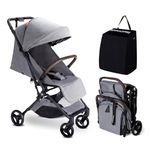 MAMAZING Lightweight Baby Stroller, Mom’s Choice Gold Award Winner, Ultra Compact & Airplane-Friendly Travel Stroller, One-Handed Folding Stroller for Toddler, Only 11.5 lbs, Grey