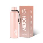 Milton Aura 1000 Thermosteel Water Bottle 1 L, 24 Hr Hot and Cold I Leak Proof Lid, ISI Certified I Vacuum Insulated I for Office, Gym, School I Beige