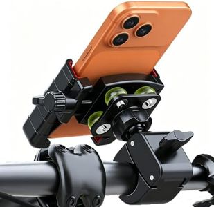 LZECJ Upgraded Anti-Vibration Motorcycle Phone Mount, Quick Lock Shockproof Bike Phone Holder for Handlebar, Compatible with iPhone and All Android Phones, for Electric Scooter and E-Bike