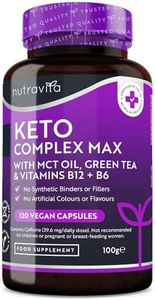 Keto Complex - 120 Capsule Vegane con Olio MCT, Tè Verde, Vitamine e Minerali - Ideale per Diete a Basso Contenuto di Carboidrati e Cheto - Metabolismo degli Acidi Grassi - Prodotto da Nutravita