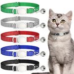 5 Pack Reflective-Breakaway Cat Collars with Bells,Adjustable Small Cat Collar,Ideal for Girl Cats Male Cats Kittens Puppies,Pet Supplies Stuff Accessories 7.9" - 13" (5 Classic Colors)