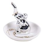 AUTOARK Silver Elephant Ring Holder Jewelry Tray,Desktop Jewelry Display Organizer,Office & Home Decor,Wedding Birthday,AJ-202