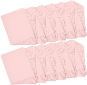 Paper Junkie 12 Sets Pink 8 Tab Dividers for 3 Ring Binder, Paper Binder Separators with Tabs, Bulk Pack of 96 Total Page Dividers for School, Work, Home, Office Supplies (Letter Size, 9.5x11 in)