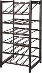 Neatfreak Freestanding Wine Rack - Stackable Bottle Holder for Up to 24 Wine Bottles - Industrial Kitchen Storage Bottle Display Stand - Matte Black Metal Construction - 16.5 x 13.5 x 31.6in