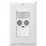 Enerlites MWOS-W Motion Sensor Switch, Ultrasonic and PIR Dual Technology, Occupancy Sensor, Motion Sensor Light Switch, Neutral Wire Required, Wall Plate Included, White