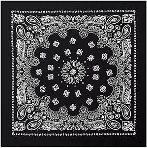 Rothco Trainmen Paisley Bandana – Extra-Large - 27" X 27" - Black