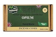 Bless International Opium 100%-Natural-Incense-Cones Handmade-Hand-Dipped Organic-Chemicals-Free for-Purification-Relaxation-Positivity-Yoga-Meditation The-Best-scents (10 Count)