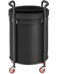 FAVOOSTY 2 Section Extra Large Laundry Basket with Wheels, 190L, Rolling Laundry Hamper Black, Round Laundry Sorter Cart, With Removable Bag, For Bedroom, Bathroom, Laundry Room