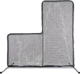 Kapler L Screen Baseball Pitching Protective Screen, 7X7FT Baseball Softball Pitcher Safety Protective L Screen (Black Net).