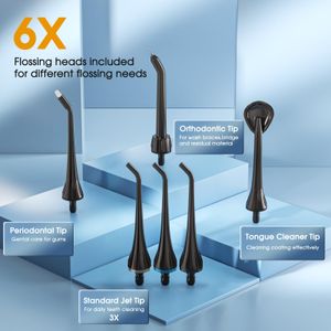 Hangsun Cordless Water Flosser – Black, Portable Oral Irrigator